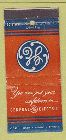 Matchbook Cover - General Electric GE WEAR 30 Stick