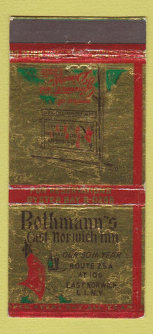 Matchbook Cover - Rothmann's East Norwich Inn LI NY WEAR 30 Stick