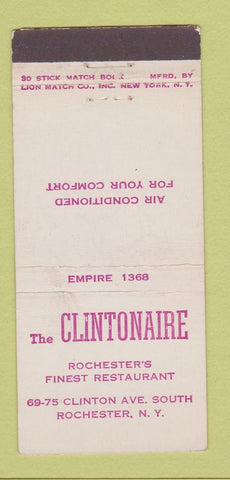 Matchbook Cover - The Clintonaire Restaurant Rochester NY 30 Stick