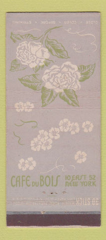 Matchbook Cover - Cafe Du Bois New York City 30 Stick