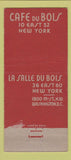 Matchbook Cover - Cafe Du Bois New York City 30 Stick