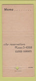 Matchbook Cover - Camillo Restaurant New York City  30 Stick