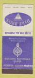 Matchbook Cover - Dyke Bross Glass Building Materias 30 Stick