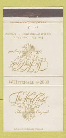 Matchbook Cover - The Key Club Chicago IL MISCUT WEAR 30 Strike
