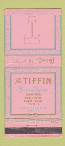 Matchbook Cover - The Tiffin Restaurant Denver Colorado 30 Strike
