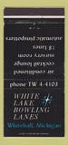 Matchbook Cover - White Lake Bowling Lanes Whitehall MI 30 Strike