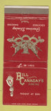 Matchbook Cover - Bill Canaday's Inn Kansas City MO 30 Strike