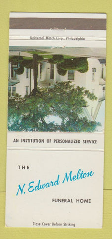 Matchbook Cover - N Edward Melton Funeral Home Moorestown NJ 30 Strike