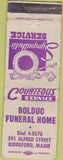 Matchbook Cover - Bolduc Funeral Home Biddeford ME WEAR