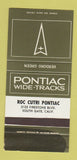 Matchbook Cover - Pontiac Roc Curtri South Gate CA SAMPLE WORN 30 Strike
