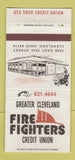 Matchbook Cover - Fire Fighters Credit Union Cleveland OH 30 Strike