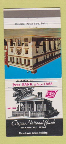 Matchbook Cover - Citizens National Bank Waxahachie TX 30 Strike