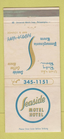 Matchbook Cover - Seaside Motel Hotel Atlantic City NJ WEAR 30 Strike