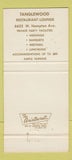 Matchbook Cover - Tanglewood Restaurant Milwaukee WI 30 Strike