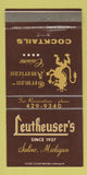 Matchbook Cover - Leutheuser's Restaurant Saline MI 30 Strike
