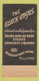 Matchbook Cover - The Black Angus Restaurant New York City 30 Strike