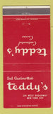 Matchbook Cover - Sal Cucinotta's Teddy's New York City 30 Strike