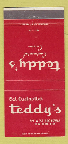 Matchbook Cover - Sal Cucinotta's Teddy's New York City 30 Strike