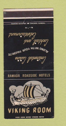 Matchbook Cover - Ramada Hotels Viking Room Champaign IL 30 Strike