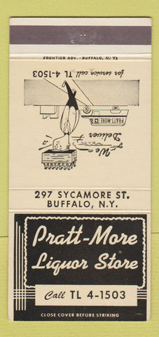 Matchbook Cover - Pratt More Liquor Store Buffalo NY 30 Strike