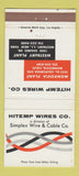 Matchbook Cover - Hitemp Wires Monrovia CA Westbury LI NY 30 Strike