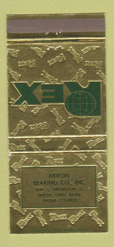 Matchbook Cover - Rex Akron Bearing Akron OH 30 Strike
