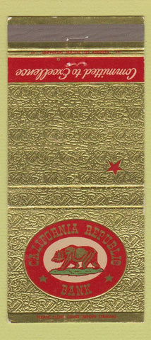 Matchbook Cover - California Republic Bank CA WEAR 30 Strike