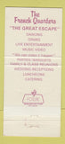 Matchbook Cover - The French Quarter Birmingham AL 30 Strike