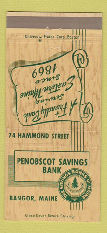Matchbook Cover - Penobscot Savings Bank Bangor ME 30 Strike