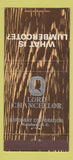 Matchbook Cover - Lord Chancellor Lumbercote Kershaw SC Gordonay 30 Strike