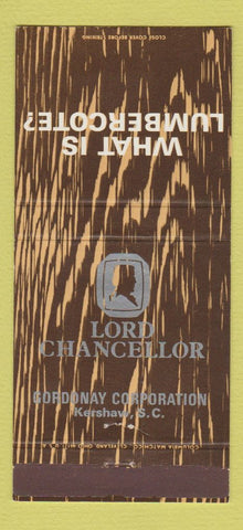 Matchbook Cover - Lord Chancellor Lumbercote Kershaw SC Gordonay 30 Strike