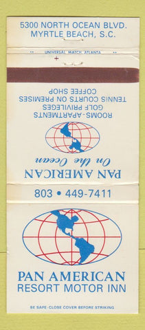 Matchbook Cover - Pan American Resort Motor Inn Myrtle Beach SC WEAR 30 Strike