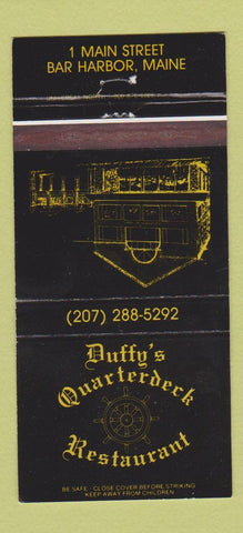 Matchbook Cover - Duffy's Quarterdeck Restaurant Bar Harbor ME 30 Strike