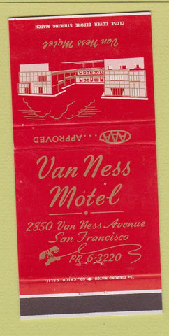 Matchbook Cover - Van Ness Motel San Francisco CA 30 Strike