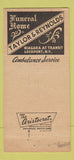 Matchbook Cover - Taylor & Reynolds Lockport NY funeral home 1952 30 Strike