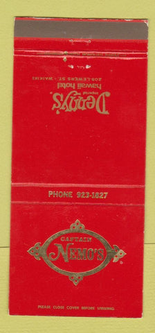 Matchbook Cover - Captain Nemo's Denny's Hawaii Hotel Waikiki 30 Strike
