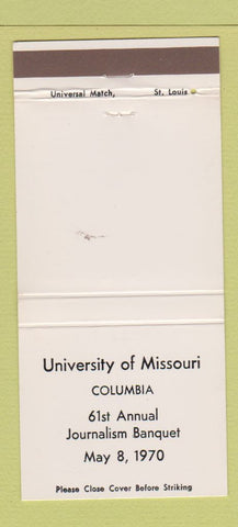 Matchbook Cover University of Missouri Columbia MO Journalism Banquet 30 Strike