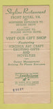 Matchbook Cover - Skyline Restaurant Front Royal VA 30 Strike