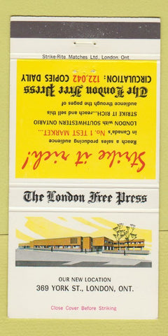 Matchbook Cover - London Free Press Newspaper London ON 30 Strike