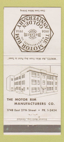 Matchbook Cover - Motor Rim Manufacturers Co 1958 Akron OH 30 Strike