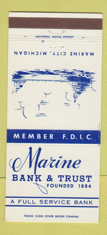 Matchbook Cover - Marine Bank and Trust Marine City MI 30 Strike