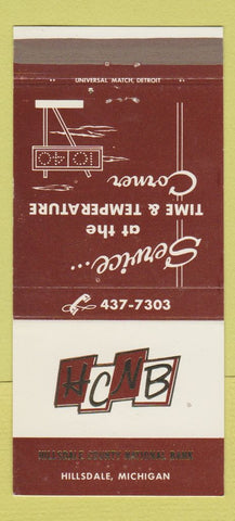 Matchbook Cover - Hillsdale County National Bank MI 30 Strike