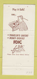 Matchbook Cover - Hillsdale County National Bank MI 30 Strike