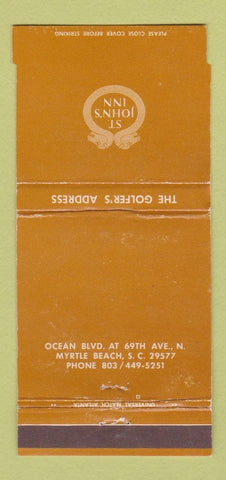 Matchbook Cover - St John's Inn Myrtle Beach SC 30 Strike