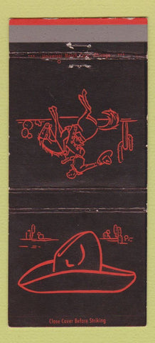 Matchbook Cover - Fred Harvey Cowboy BLACK 30 Strike