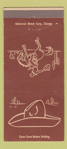 Matchbook Cover - Fred Harvey Cowboy BROWN 30 Strike