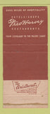 Matchbook Cover - Fred Harvey Cowboy BROWN 30 Strike