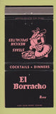 Matchbook Cover - El Borracho Mexican Food Reno NV 30 Strike