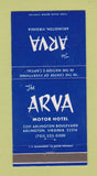 Matchbook Cover - Arva Motor Hotel Arlington VA WEAR 30 Strike
