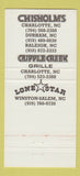Matchbook Cover - Chisholm's Steak Lone Star Charlotte Durham NC 30 Strike